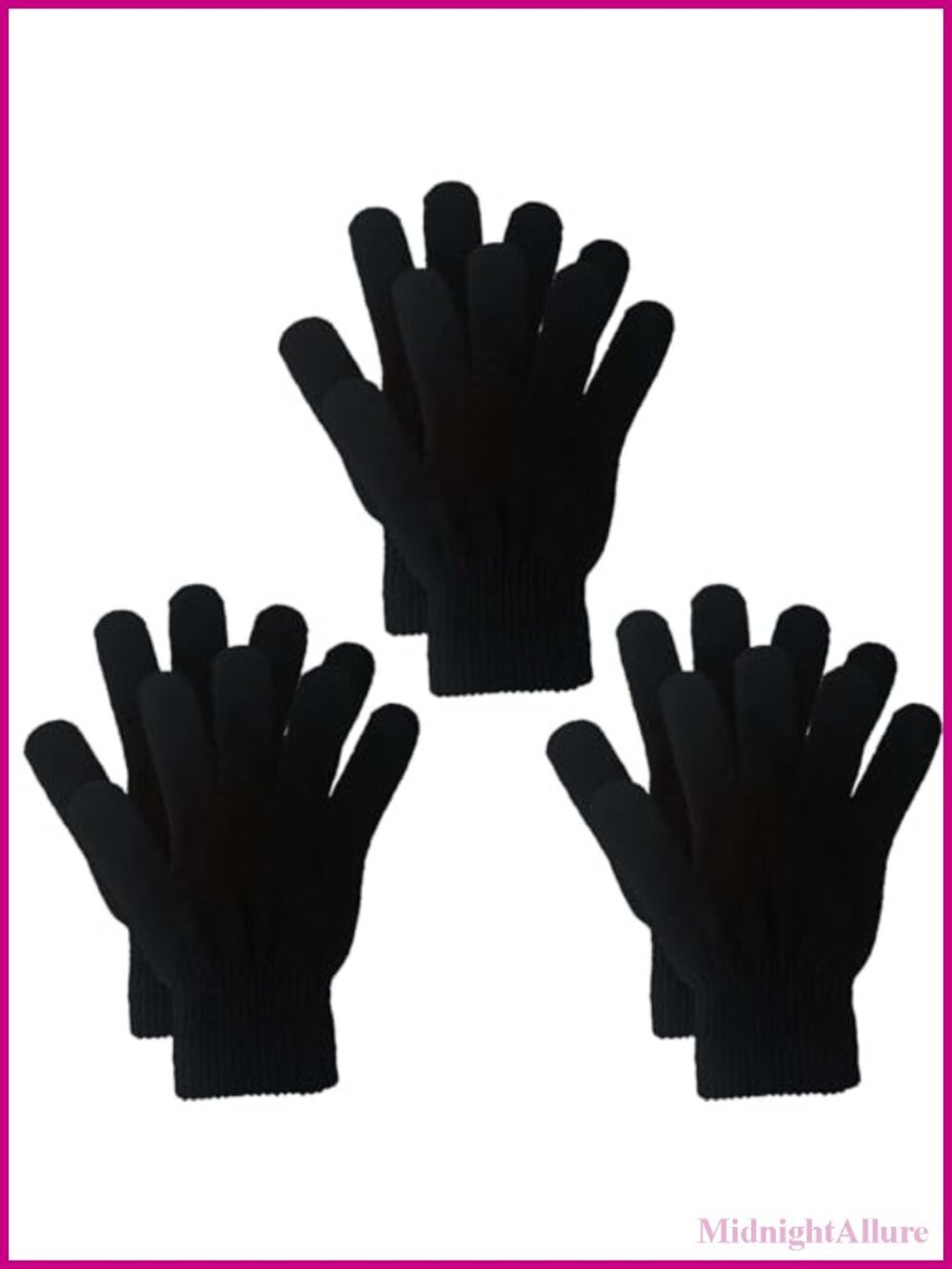 3 Pairs Knit Magic Gloves Acrylic Wool Winter Warm Running Sports